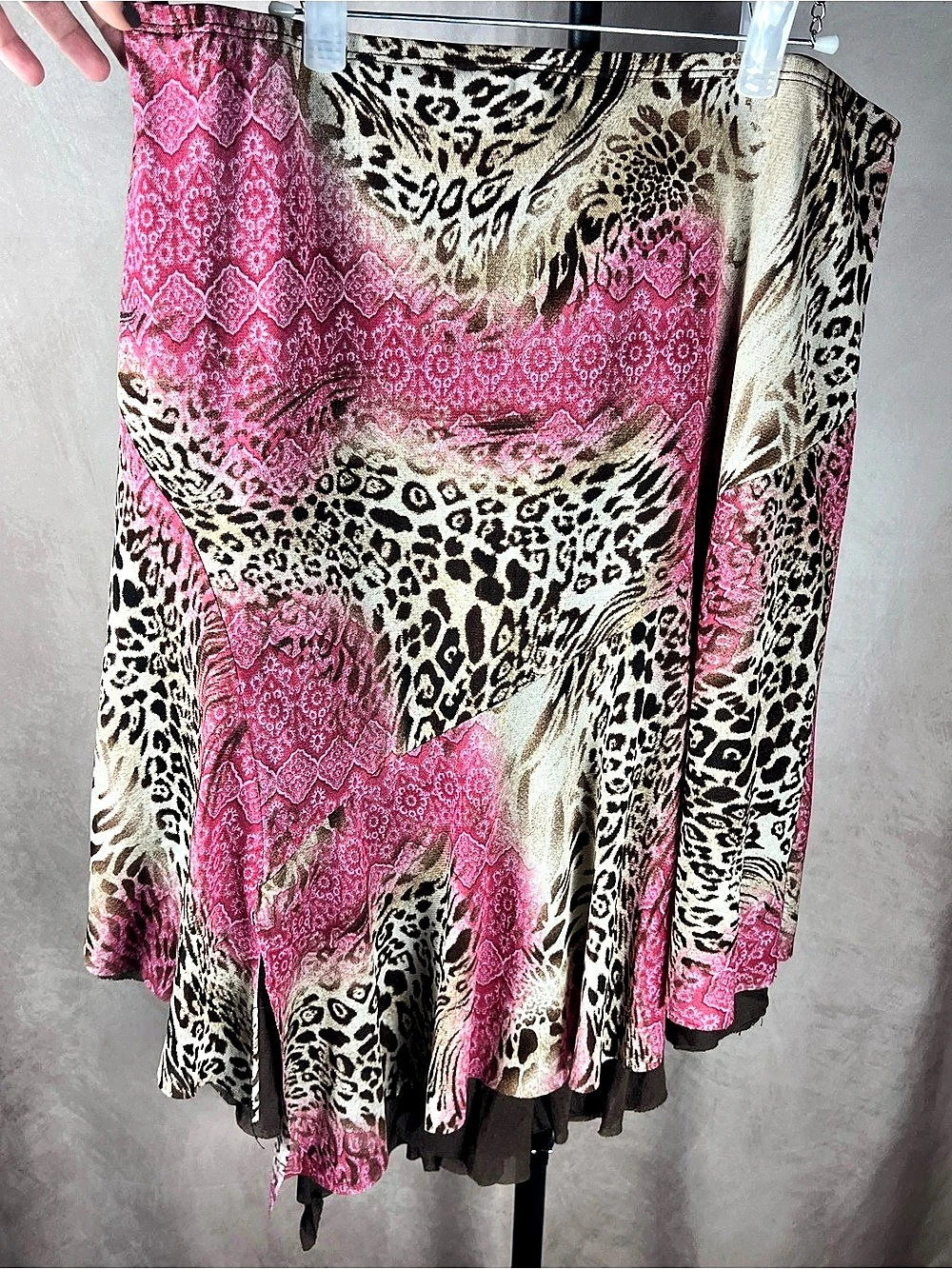 Luna Chix XL Pink Leopard Animal Print Asymmetrical Y2K Skirt